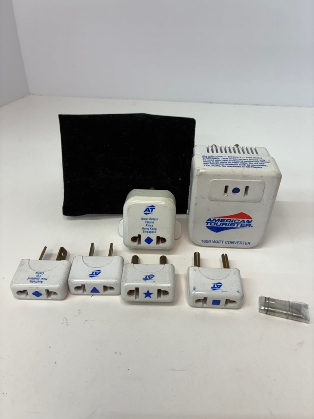 American Tourister White Travel Power Converter with Multiple Plug Adapters